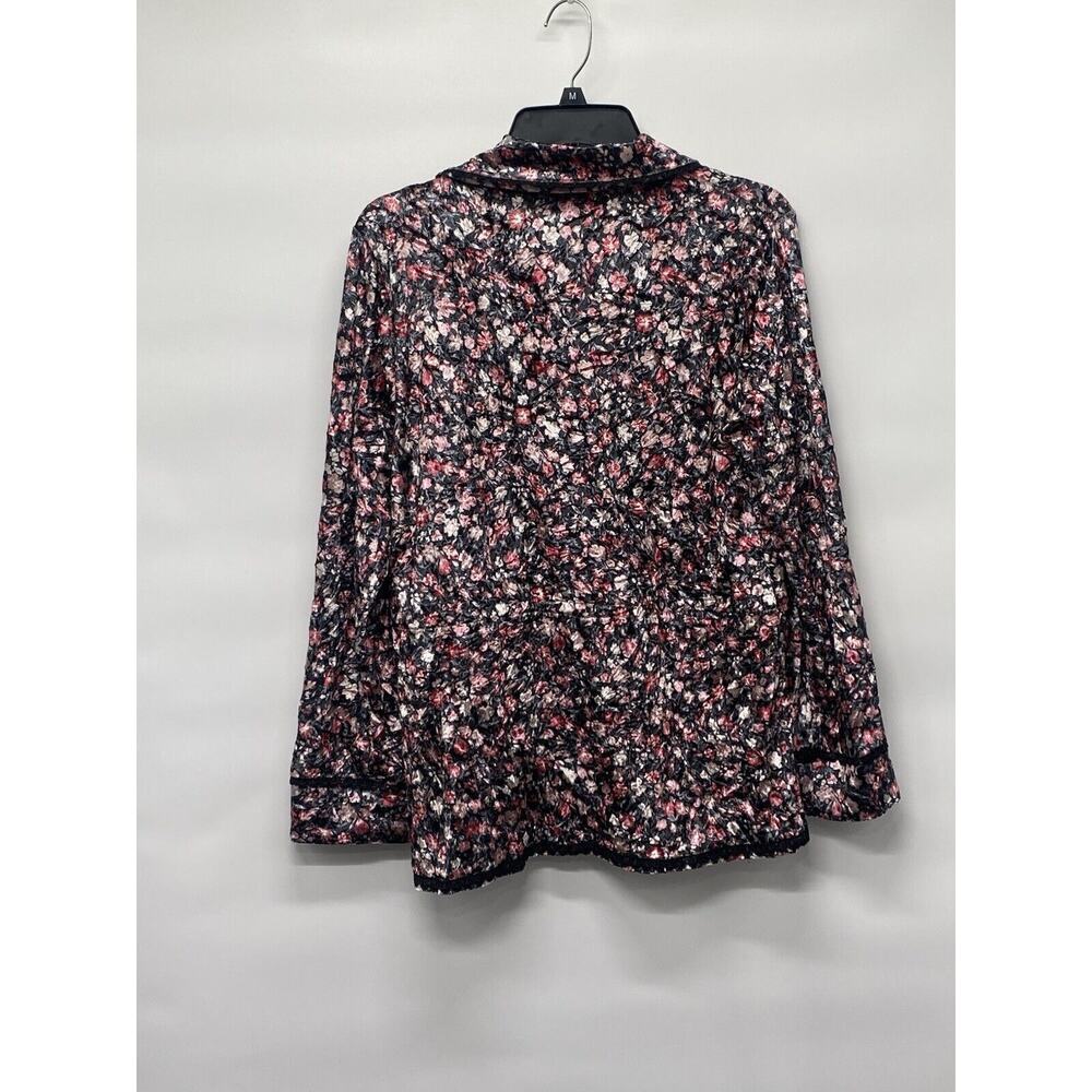 POL Women’s Floral Velvet Kimono Drawstring Waist‎ Pajama Top Sz S - Picture 2 of 6